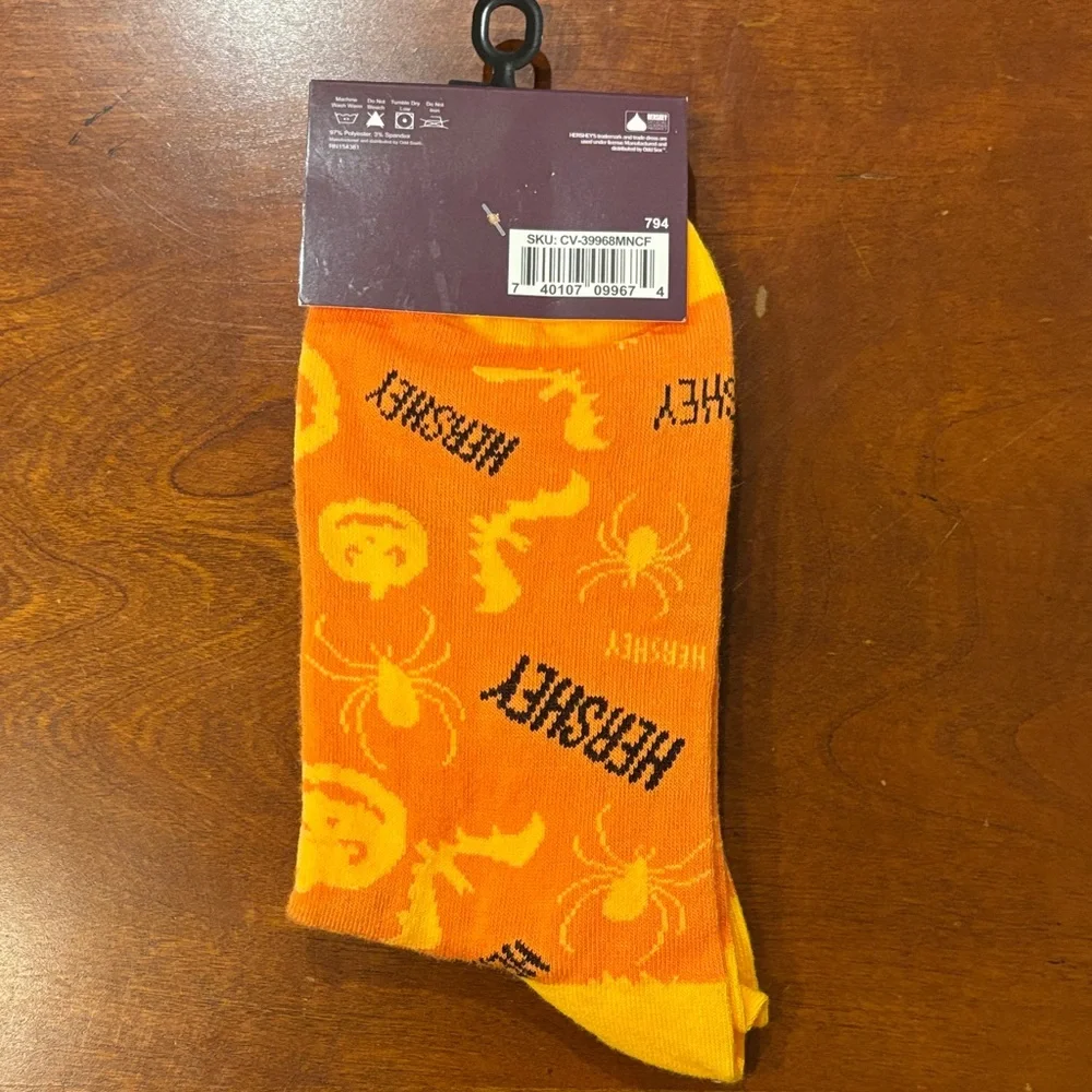 Halloween‎ Orange Crew Socks for Men